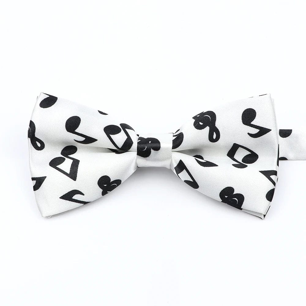 ZONFAZ Music Silk Bow Ties for Men Boy Piano Stave Guitar Pattern Bowtie