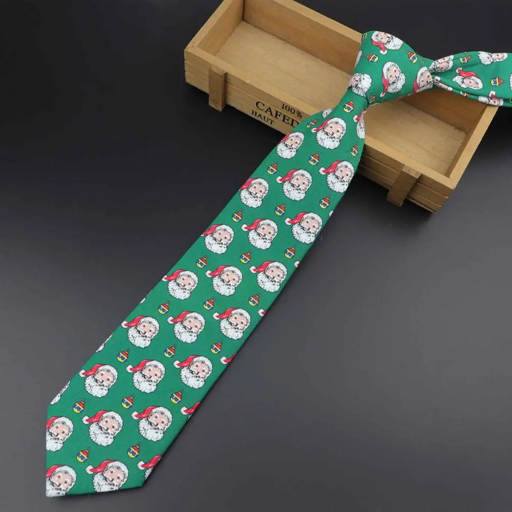 ZONFAZ Christmas Fashion Classic Ties Cotton Xmas Santa Claus Snowflake Snowman Necktie