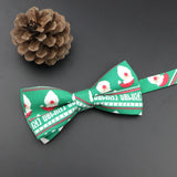 ZONFAZ Christmas Cotton Bow Tie for Adults Kids Xmas Santa Claus Snowflake Printed Butterfly Party Festival Gift