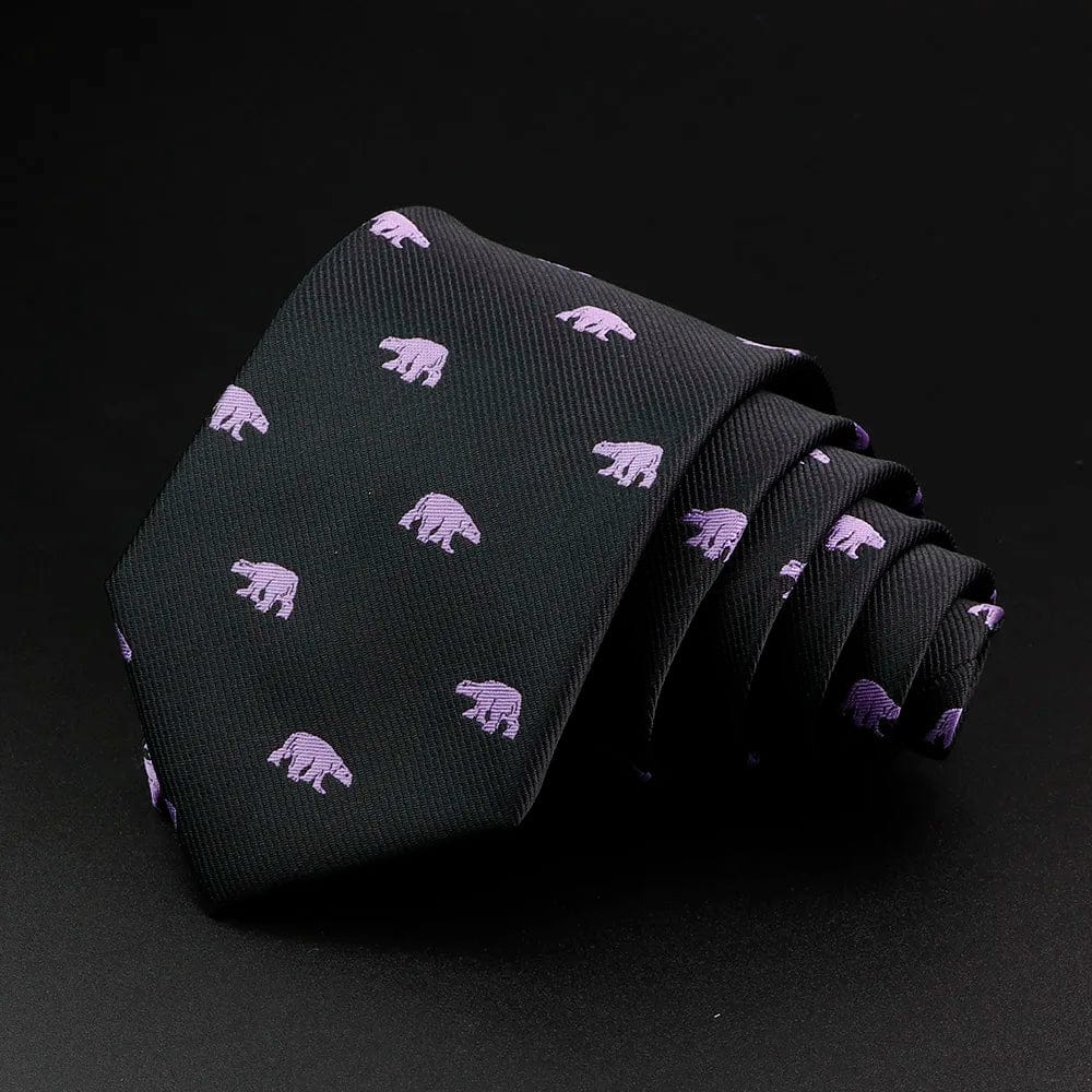 ZONFAZ New Cute Animal Fruits Floral Pattern Jacquard Necktie 8cm Width