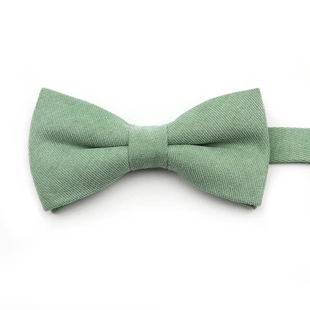 ZONFAZ Macarons Solid Color Bow Tie Super Soft Suede Bowtie