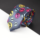 ZONFAZ Slim Music Piano Pattern Ties Skinny Musical Notes Printed Silk Ties 5cm Width