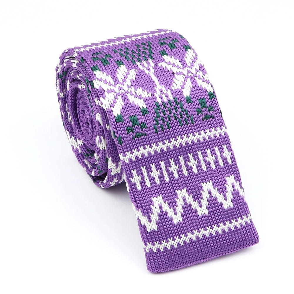 ZONFAZ Novelty Knitted Ties for Men Warm Woven Skinny Necktie