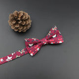 ZONFAZ Christmas Cotton Bow Tie for Adults Kids Xmas Santa Claus Snowflake Printed Butterfly Party Festival Gift