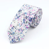 ZONFAZ Floral Ties For Men Skinny Cotton Flower Necktie 6cm Width