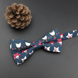 ZONFAZ Christmas Cotton Bow Tie for Adults Kids Xmas Santa Claus Snowflake Printed Butterfly Party Festival Gift