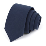 Solid Navy Blue Matte Cotton Men's Necktie