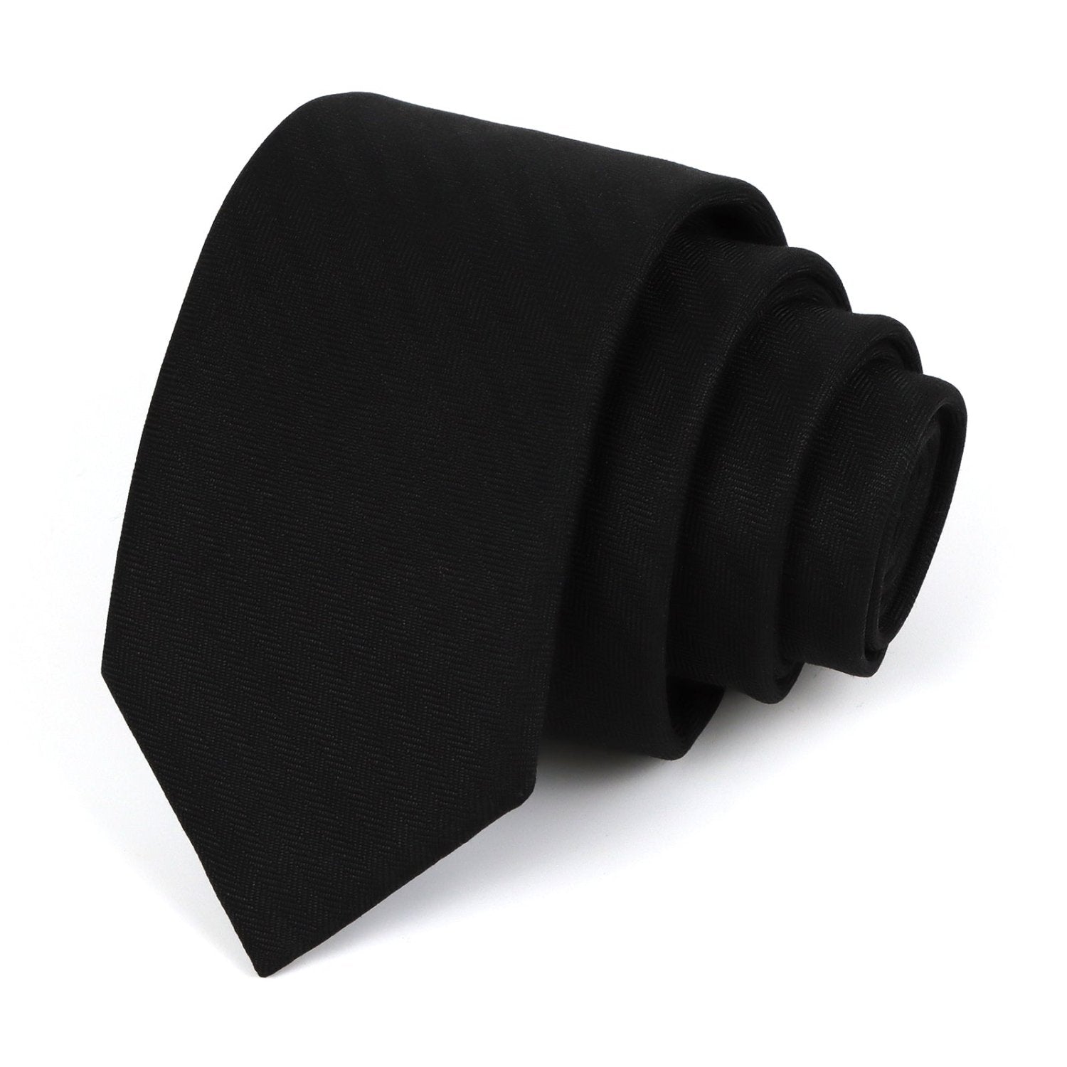 Solid Black Matte Cotton Men's Necktie