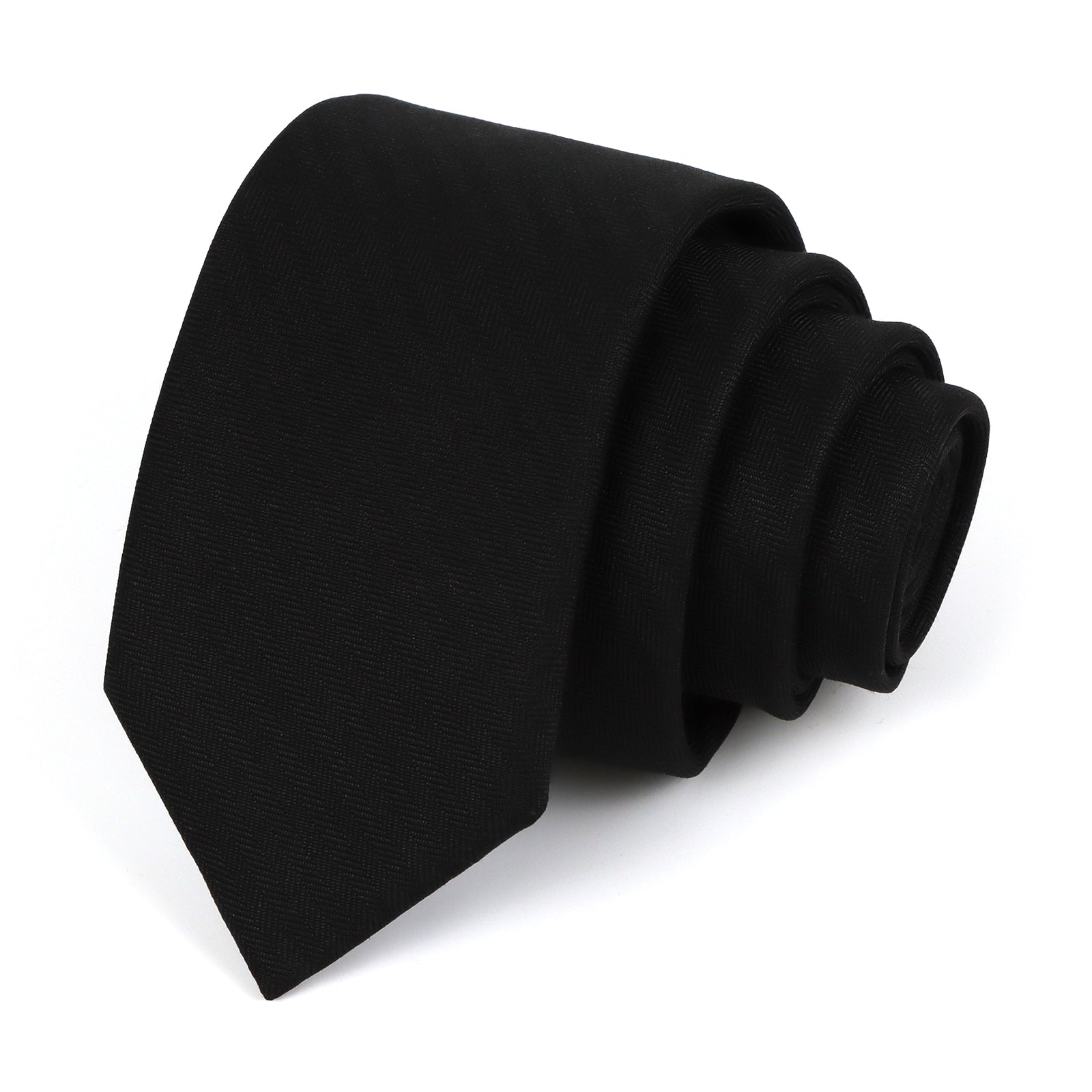 Solid Black Matte Cotton Men's Necktie