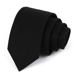 Solid Black Matte Cotton Men's Necktie
