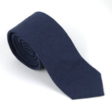 Solid Navy Blue Matte Cotton Men's Necktie