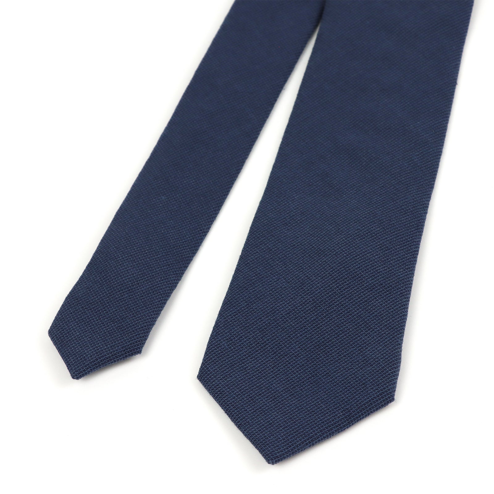 Solid Navy Blue Matte Cotton Men's Necktie