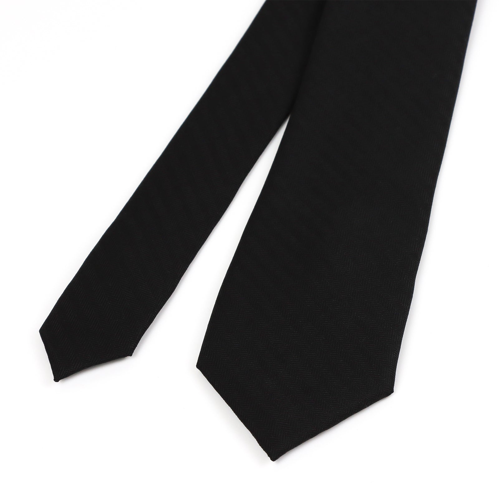 Solid Black Matte Cotton Men's Necktie