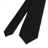 Solid Black Matte Cotton Men's Necktie