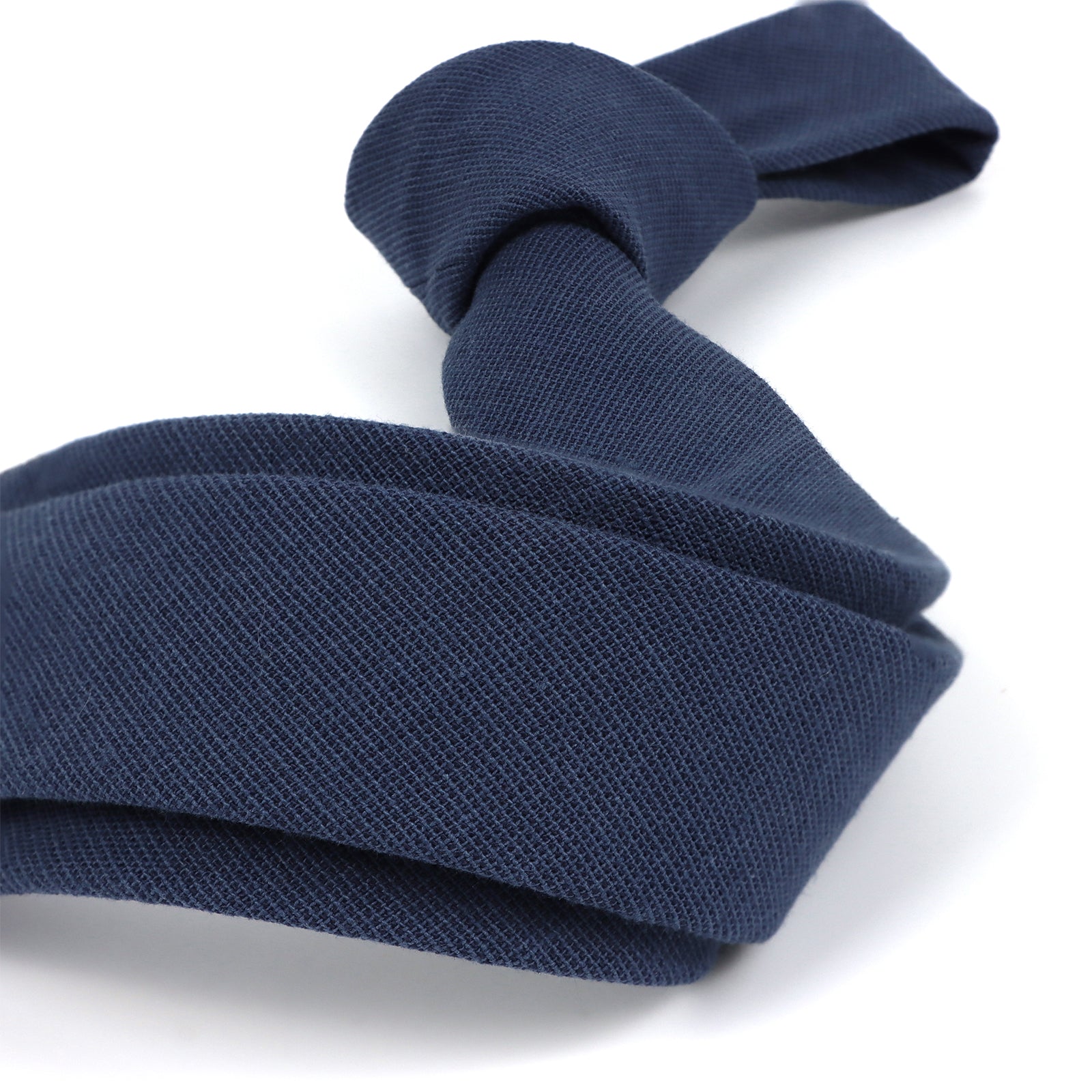 Solid Navy Blue Matte Cotton Men's Necktie