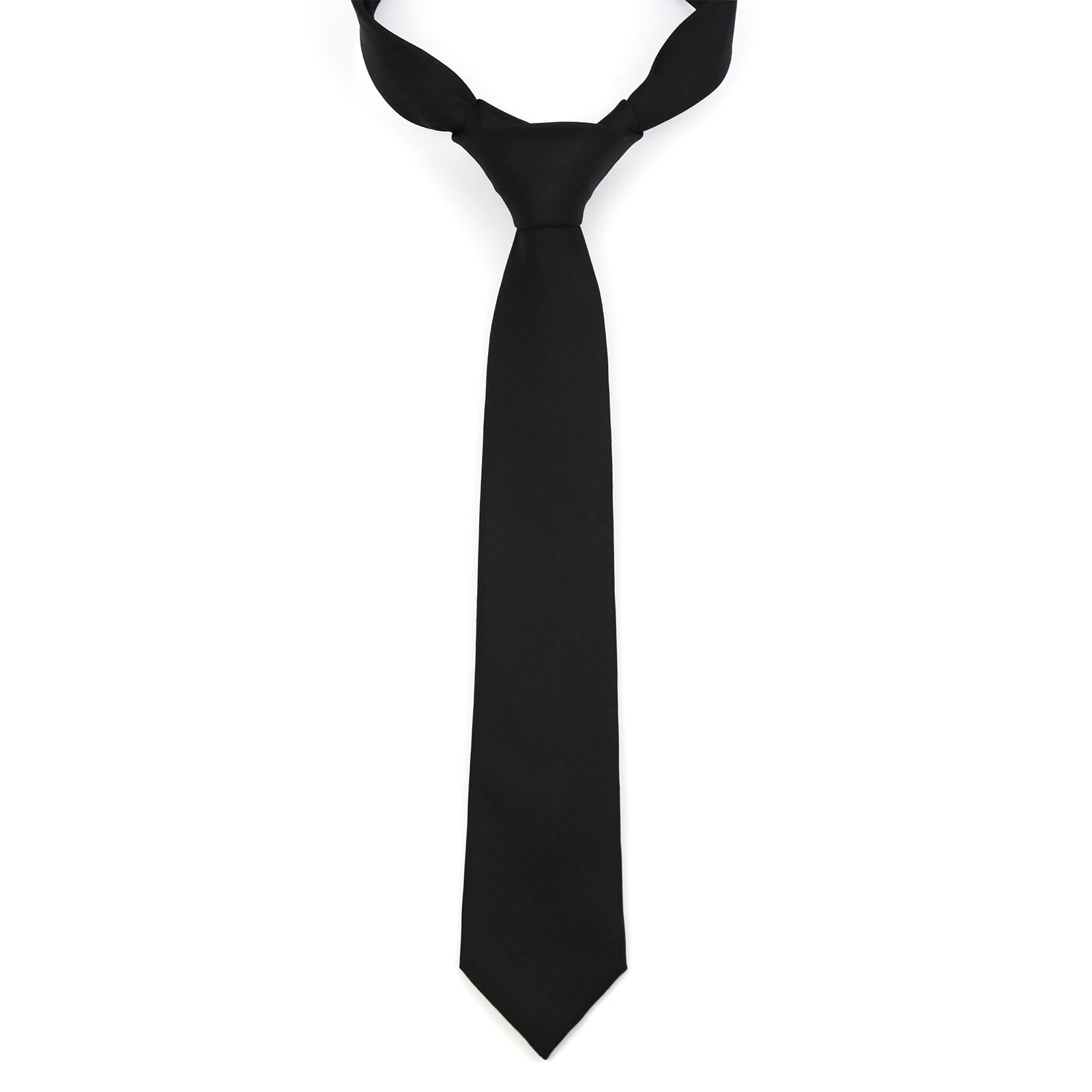 Solid Black Matte Cotton Men's Necktie
