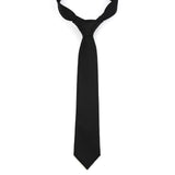 Solid Black Matte Cotton Men's Necktie