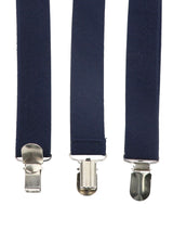 Men's Navy Y‑Back Suspenders Adjustable Clip On Braces