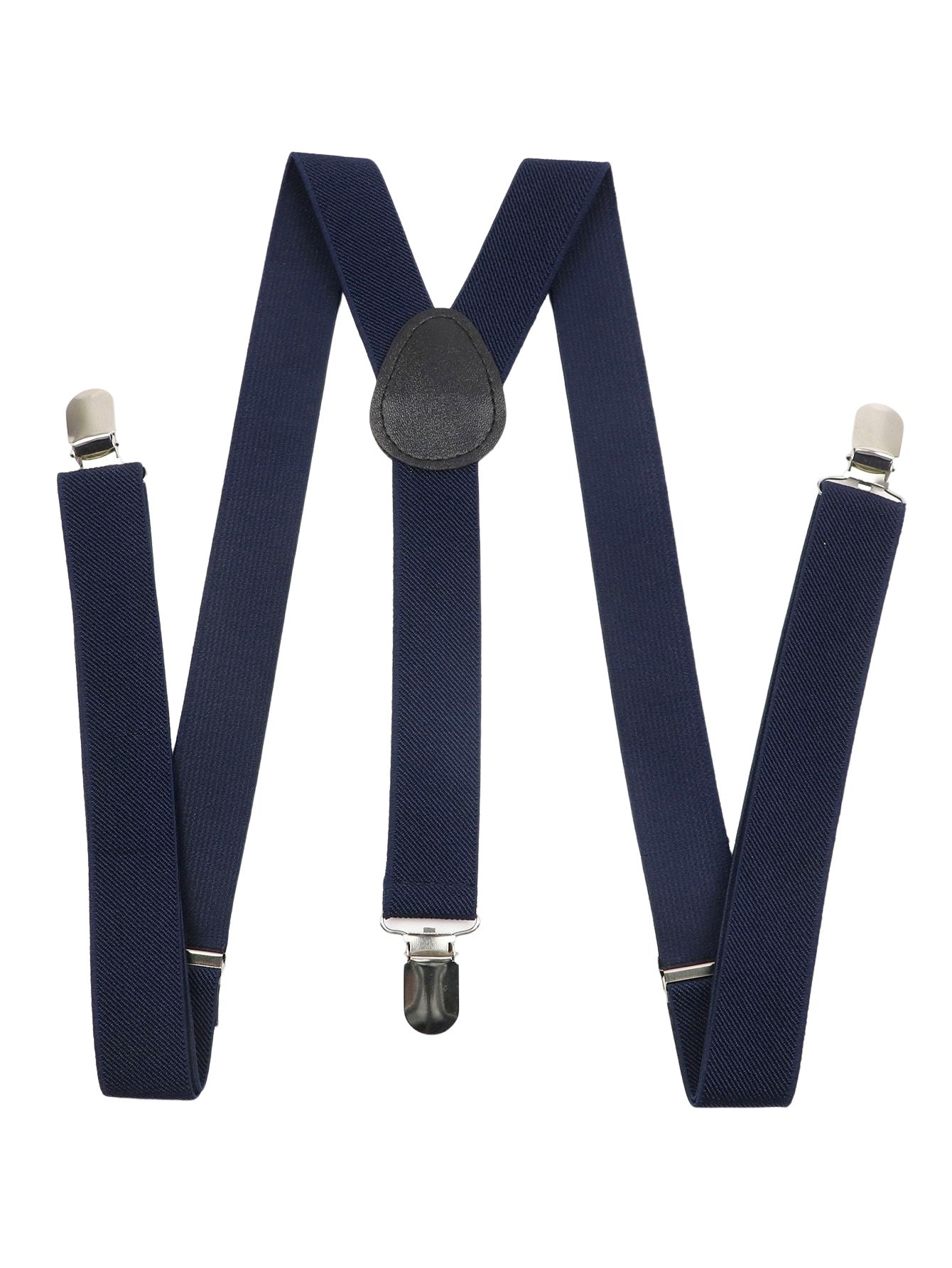 Men's Navy Y‑Back Suspenders Adjustable Clip On Braces