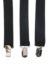 Men's Black Y‑Back Suspenders Adjustable Clip On Braces