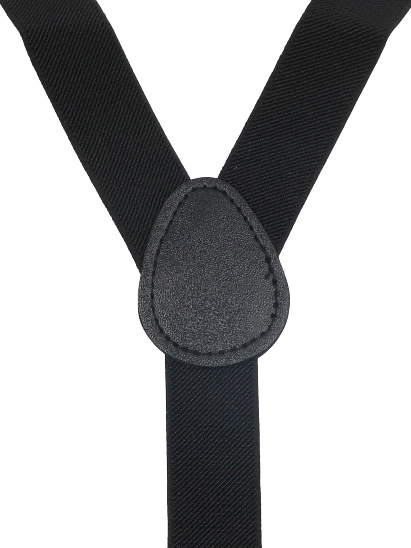 Men's Black Y‑Back Suspenders Adjustable Clip On Braces