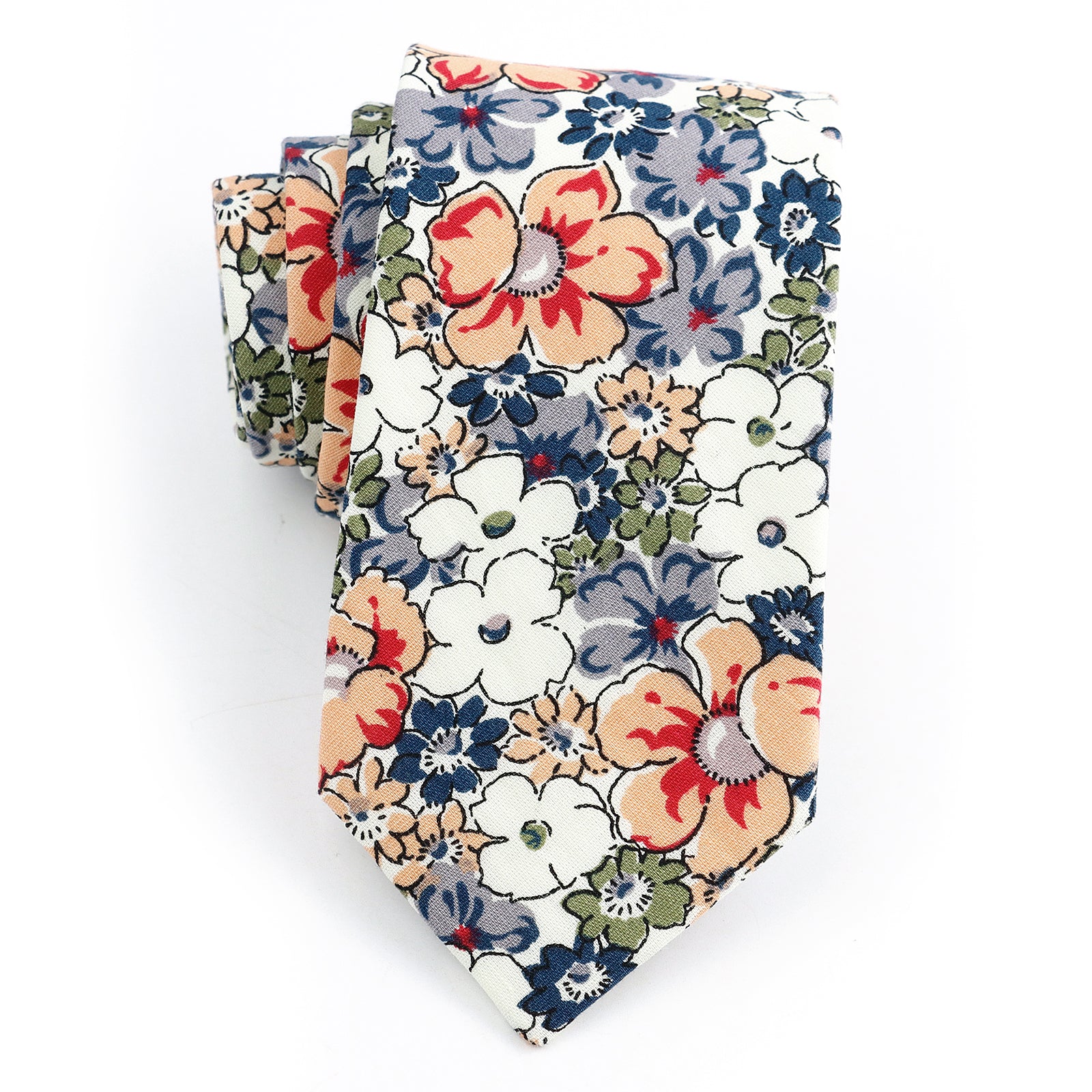 Colorful Floral Cotton Tie for Wedding Groomsmen