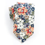 Colorful Floral Cotton Tie for Wedding Groomsmen