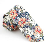 Colorful Floral Cotton Tie for Wedding Groomsmen