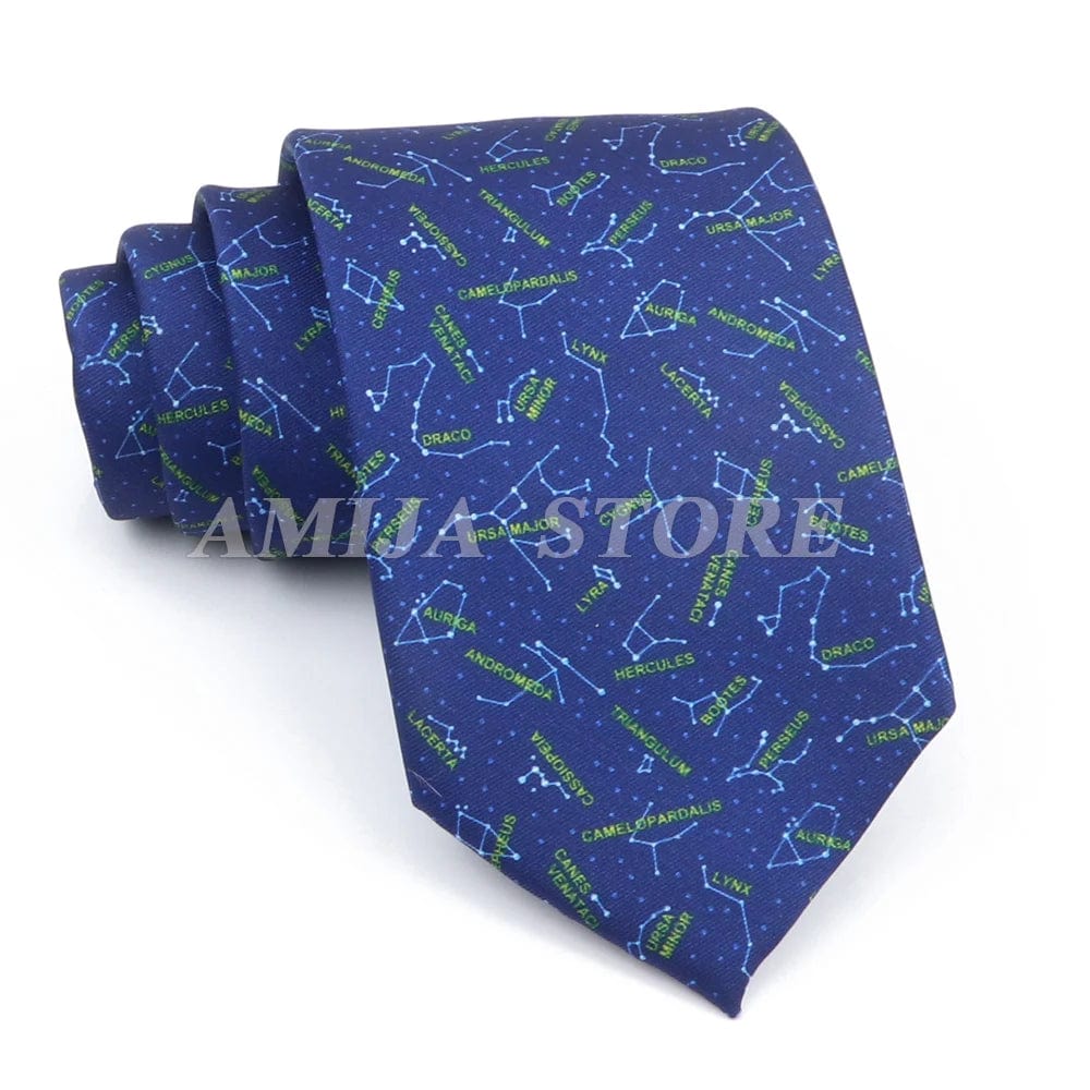 ZONFAZ Creative Imitation Silk Ties Men's Graffiti Necktie