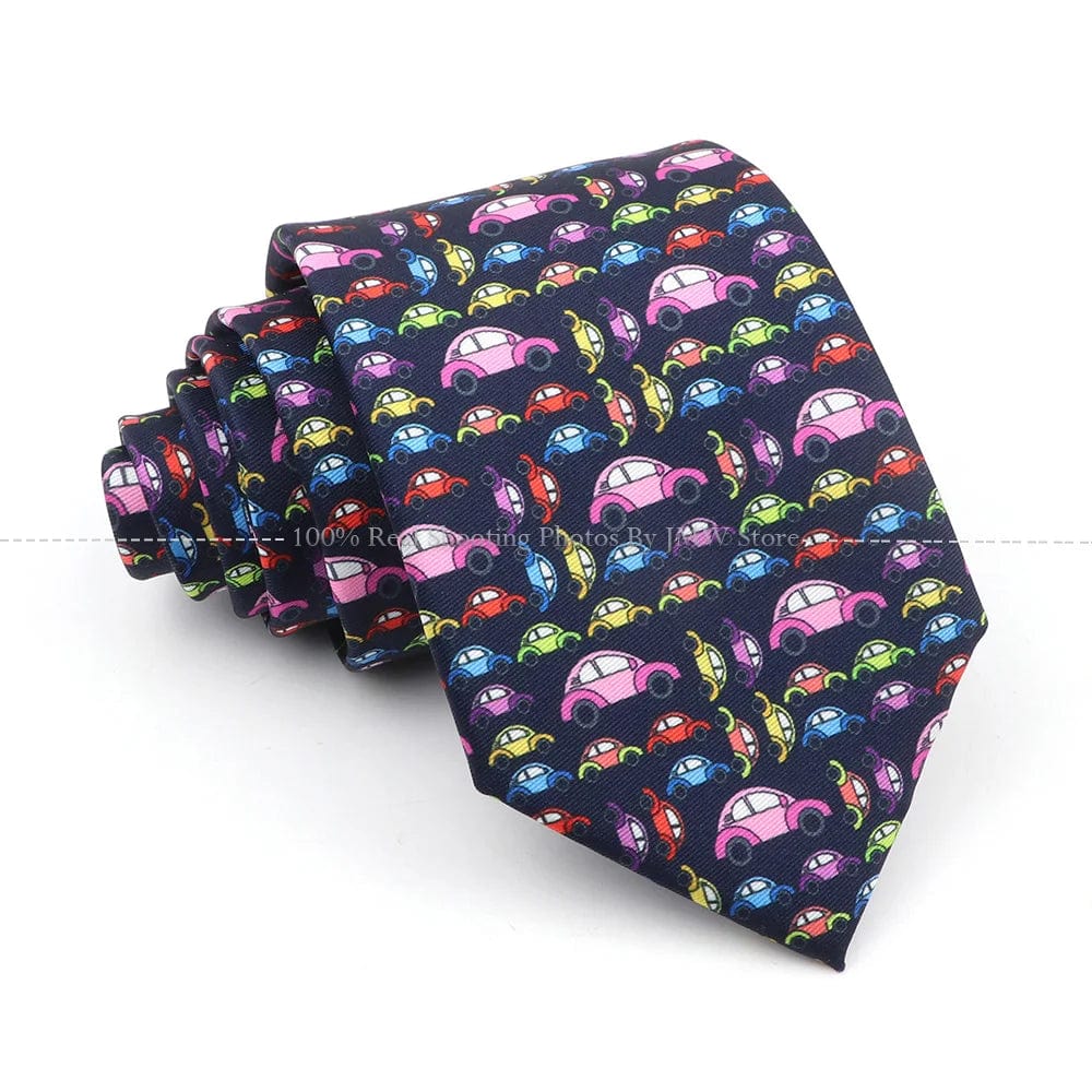 ZONFAZ Creative Imitation Silk Ties Men's Graffiti Necktie