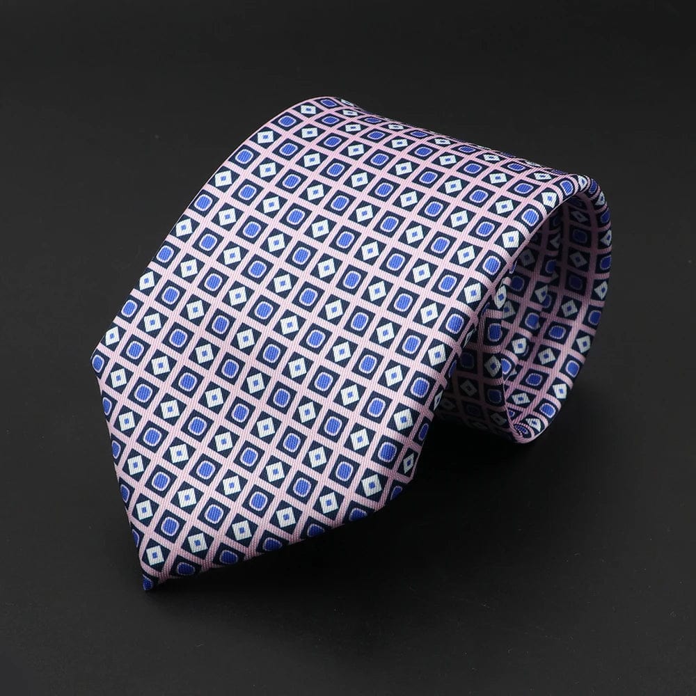 ZONFAZ Men's Silk Ties Polka Dots Jacquard Formal Designer Neckties