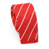 ZONFAZ Fashion Leisure Knitted Ties for Men Colourful Striped Woven Skinny Knit Neckties