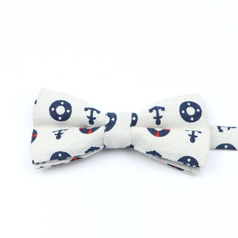 ZONFAZ Funny Cute Linen Cartoon Kids Bowtie Animals Printed Boy Butterfly Bow Ties