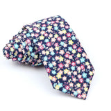 ZONFAZ Cotton Floral Ties For Men Women Skinny Flower Necktie