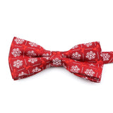 ZONFAZ Christmas Bowtie Festival Theme Fashion Parent-Child Bow Tie for Adult Kid Snowflake Santa Jacquard Silk Bowtie