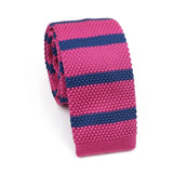 ZONFAZ Men's Knitted Striped Neckties Casual Skinny Knit Ties