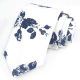 ZONFAZ Cotton Floral Ties For Men Women Elegant Flower Printed Skinny Necktie