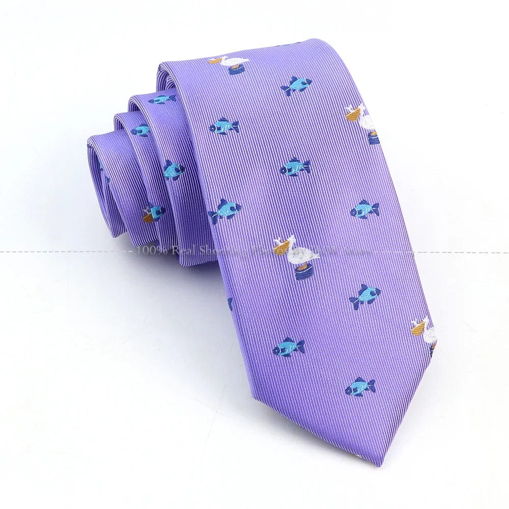 ZONFAZ Casual Cartoon Cute Ties For Men Skinny Fashion Necktie