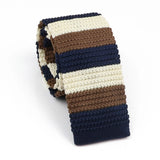 ZONFAZ Men's Knitted Striped Neckties Casual Skinny Knit Ties