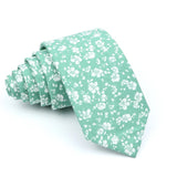 ZONFAZ Cotton Floral Ties For Men Women Skinny Flower Necktie