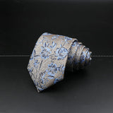 ZONFAZ Silver Grey Solid Striped Paisley Flower Neckties