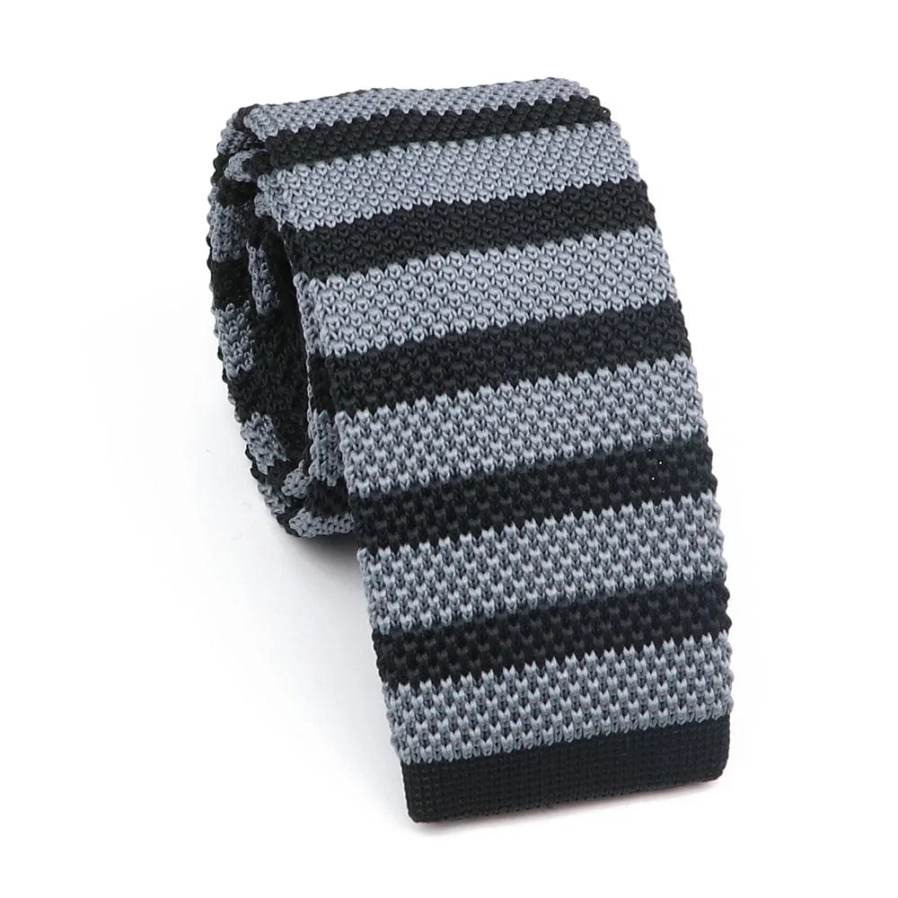 ZONFAZ Men's Knitted Striped Neckties Casual Skinny Knit Ties