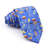 ZONFAZ Creative Imitation Silk Ties Men's Graffiti Necktie