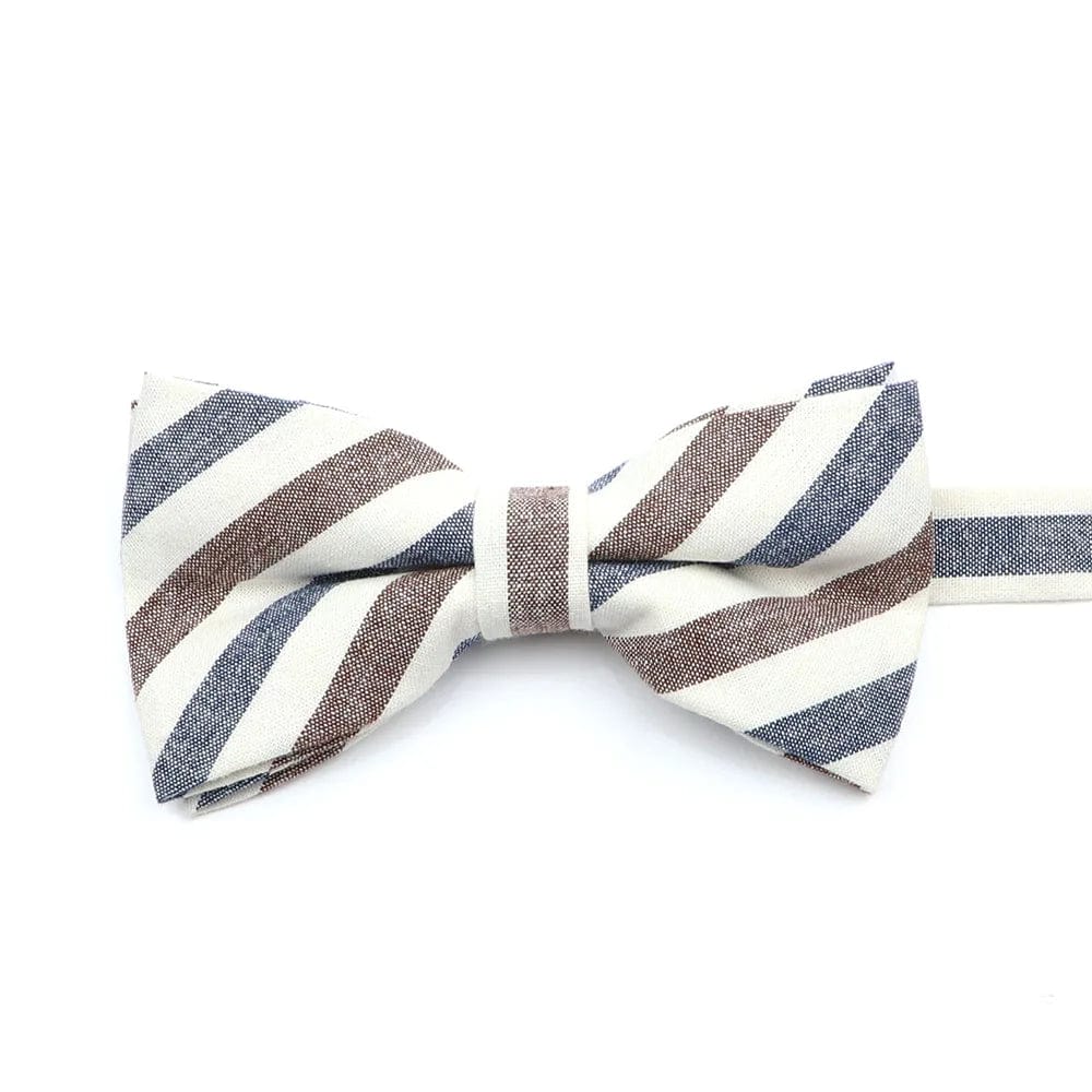 ZONFAZ Soft Cotton Striped Rainbow Bowtie