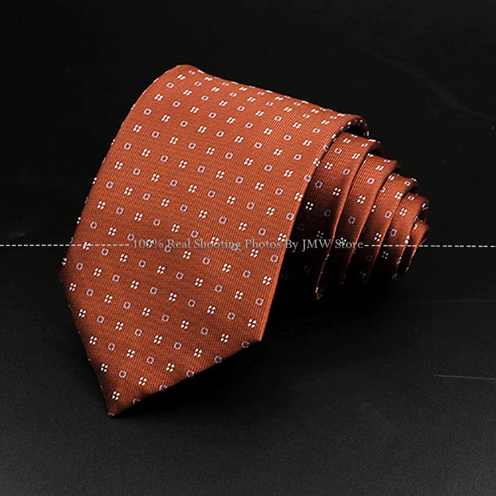 ZONFAZ Brown Classic Solid Striped Paisley Flower Neckties for Men