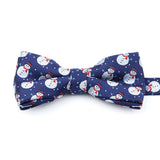 ZONFAZ Christmas Bowtie Festival Theme Fashion Parent-Child Bow Tie for Adult Kid Snowflake Santa Jacquard Silk Bowtie