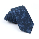 ZONFAZ Cotton Floral Ties For Men Women Skinny Flower Necktie