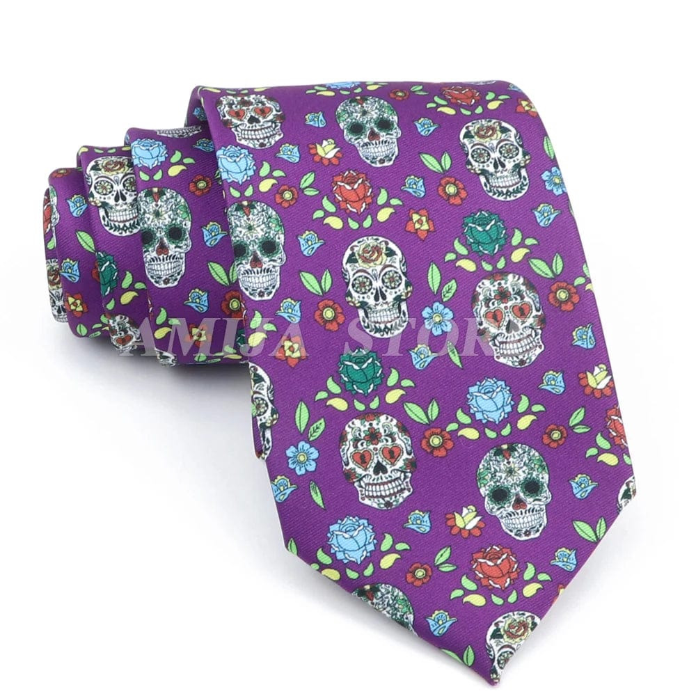 ZONFAZ Creative Imitation Silk Ties Men's Graffiti Necktie