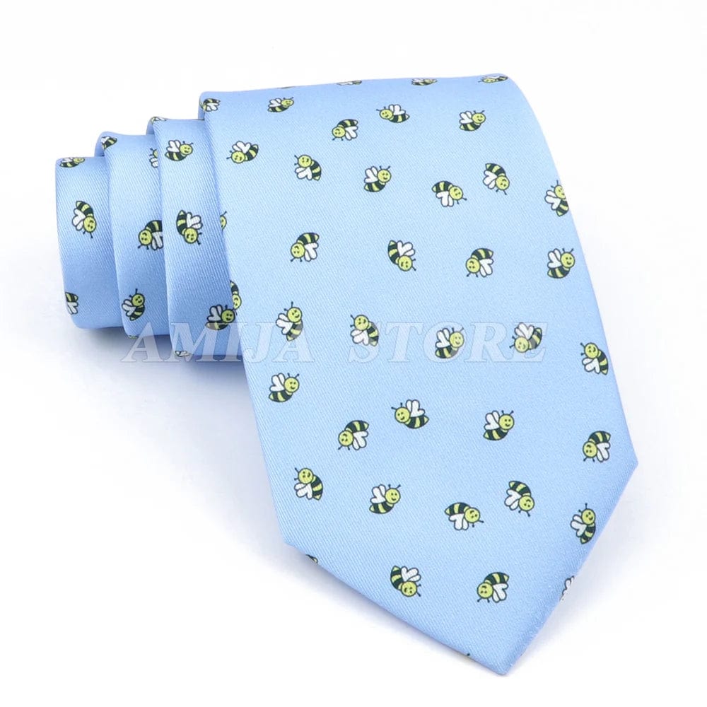 ZONFAZ Creative Imitation Silk Ties Men's Graffiti Necktie