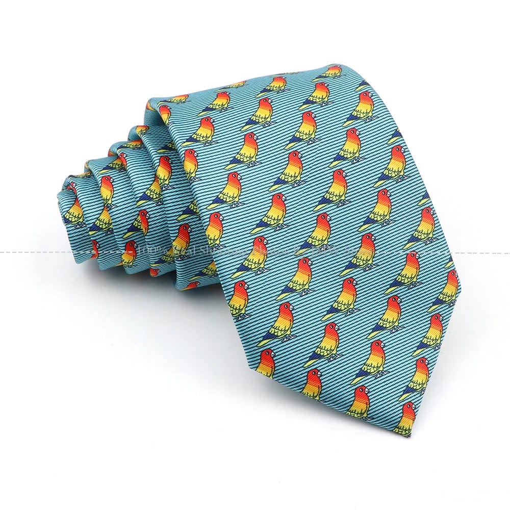 ZONFAZ Creative Imitation Silk Ties Men's Graffiti Necktie